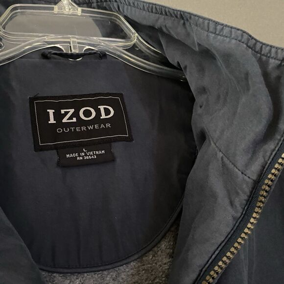 IZOD Jacket Men's XL Blue‎ Fleece Lined Softshell Jacket Inside Pockets Zip Up - Picture 9 of 16